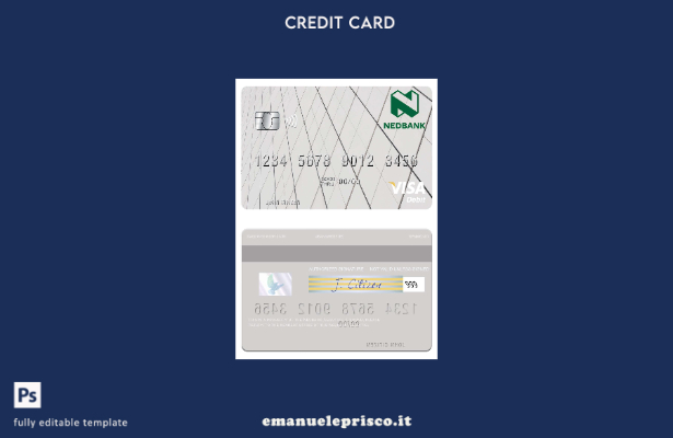 modello di carta di debito visto Lesotho Nedbank in stile verificato